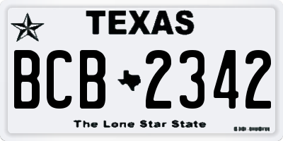 TX license plate BCB2342
