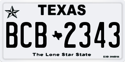 TX license plate BCB2343