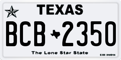 TX license plate BCB2350