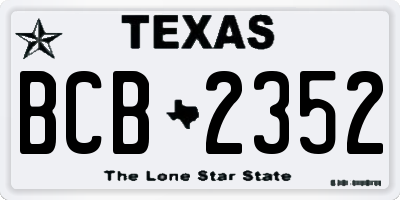 TX license plate BCB2352