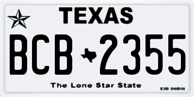 TX license plate BCB2355