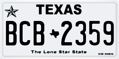 TX license plate BCB2359