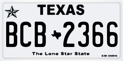 TX license plate BCB2366