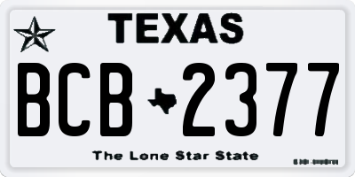 TX license plate BCB2377