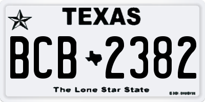 TX license plate BCB2382