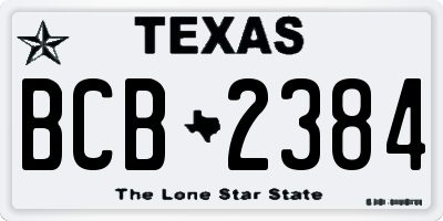 TX license plate BCB2384