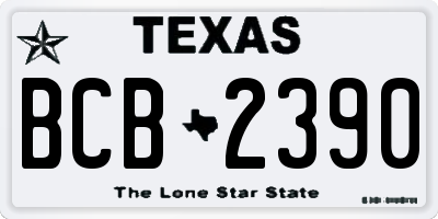 TX license plate BCB2390