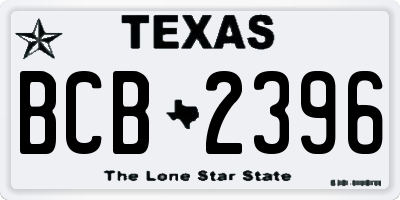 TX license plate BCB2396