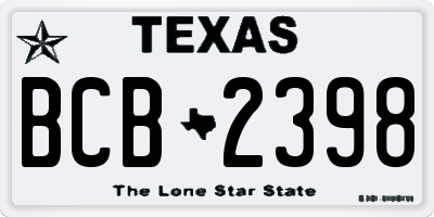 TX license plate BCB2398