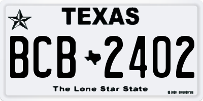 TX license plate BCB2402