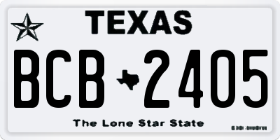 TX license plate BCB2405