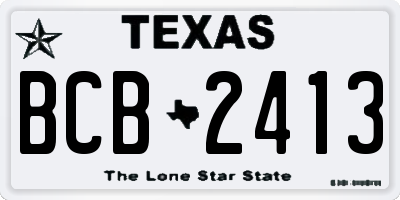 TX license plate BCB2413