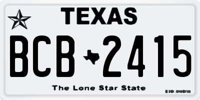 TX license plate BCB2415