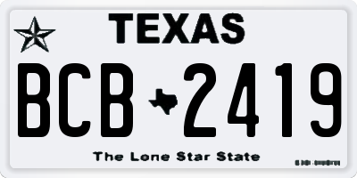 TX license plate BCB2419