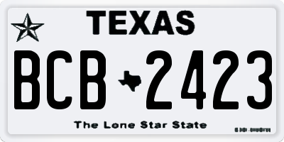 TX license plate BCB2423