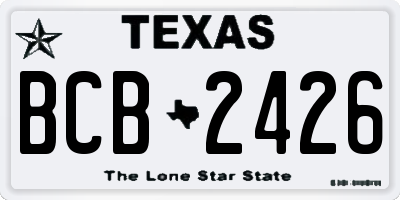 TX license plate BCB2426