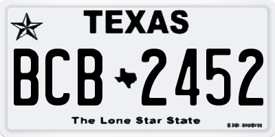 TX license plate BCB2452