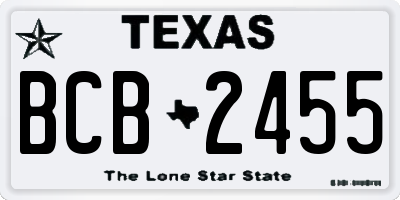 TX license plate BCB2455
