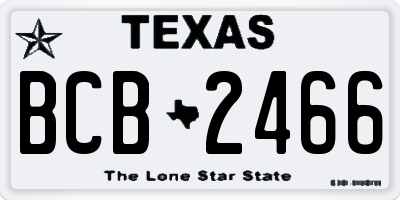 TX license plate BCB2466