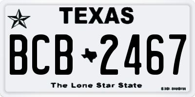 TX license plate BCB2467