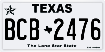 TX license plate BCB2476
