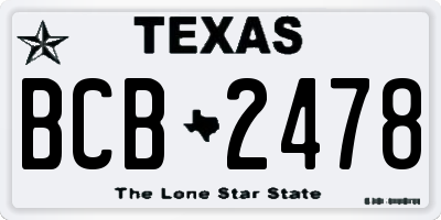 TX license plate BCB2478