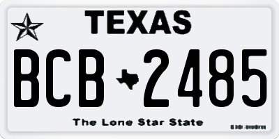 TX license plate BCB2485