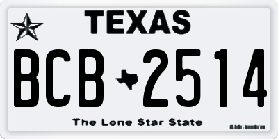 TX license plate BCB2514