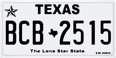 TX license plate BCB2515