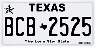 TX license plate BCB2525