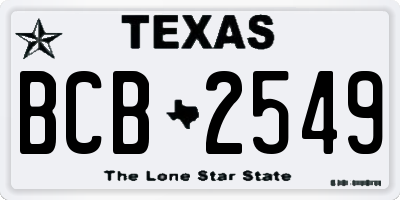 TX license plate BCB2549