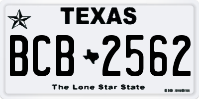 TX license plate BCB2562