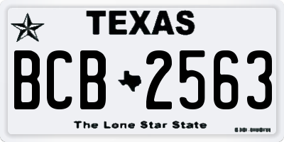 TX license plate BCB2563