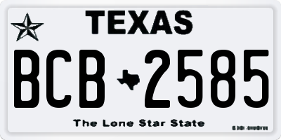 TX license plate BCB2585