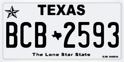 TX license plate BCB2593