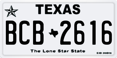 TX license plate BCB2616