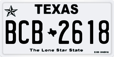 TX license plate BCB2618