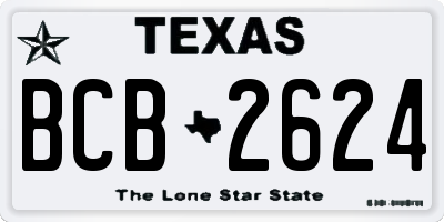 TX license plate BCB2624