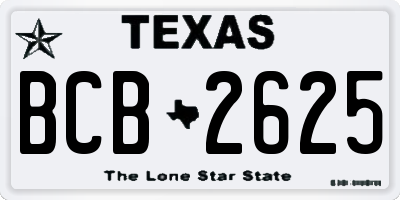 TX license plate BCB2625