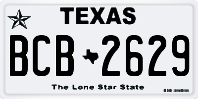 TX license plate BCB2629
