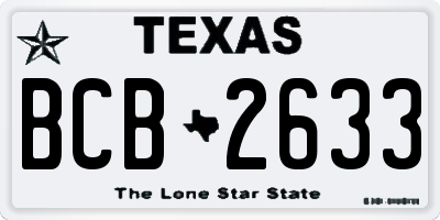 TX license plate BCB2633