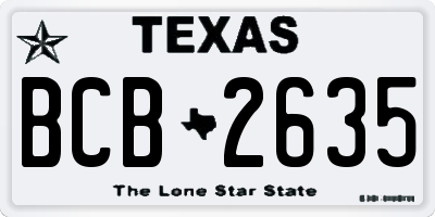 TX license plate BCB2635