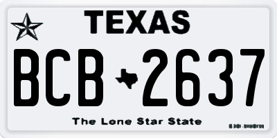 TX license plate BCB2637