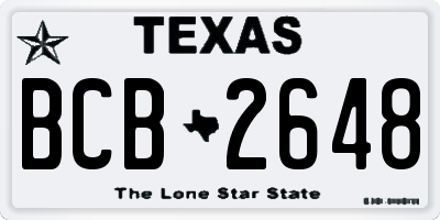 TX license plate BCB2648