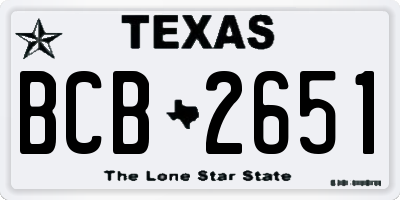 TX license plate BCB2651