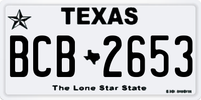 TX license plate BCB2653