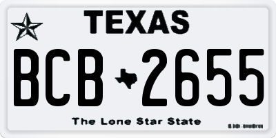 TX license plate BCB2655