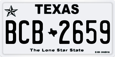 TX license plate BCB2659