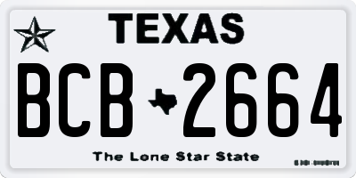 TX license plate BCB2664