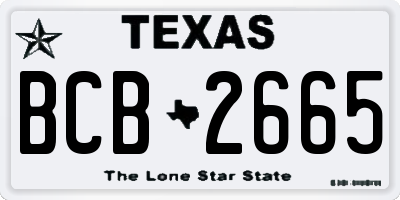 TX license plate BCB2665